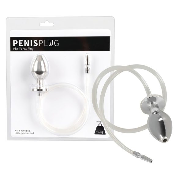 Piss to Ass Plug - šuplji analni čep sa kateterom