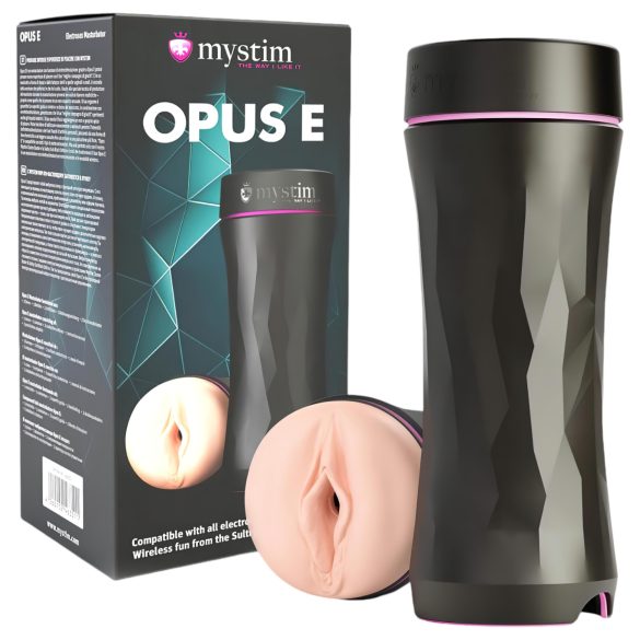 Mystim Opus E Vagina - elektro veštačka vagina (prirodna-crna)