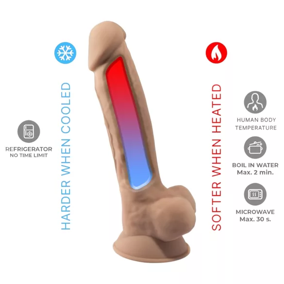 Silexd 7 - dildo sa vakuumom - 17,5 cm (prirodna boja)