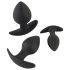 Black Velvet - silikonski analni set (3 komada) - crni