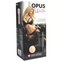   Mystim OPUS Mica - Realistični masturbator za muškarce (prirodna-crna)
