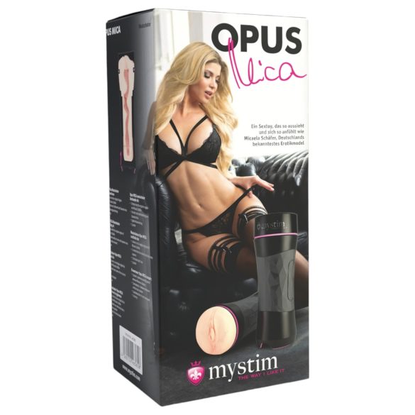 Mystim OPUS Mica - Realistični masturbator za muškarce (prirodna-crna)
