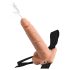 Fetiš Kaiš 7,5 - podešavajući, prskajući dildo (prirodna boja)