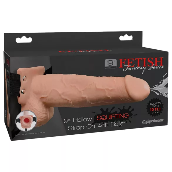 Fetiš Strap-On 9 - natprirodna, šuplja, prskajuća dilda za vezivanje