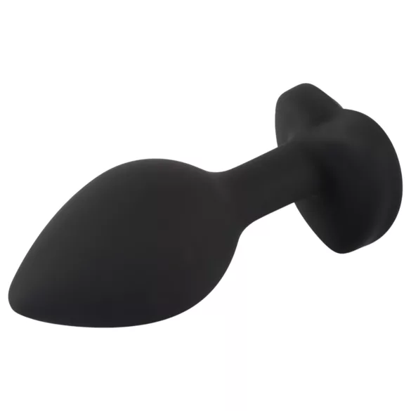 You2Toys Analni Čep - crni čep sa belim kamenom