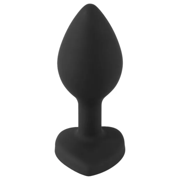 You2Toys Analni Čep - crni čep sa belim kamenom