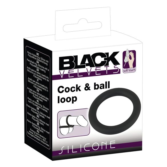 Crni Baršun - Silikonski prsten za penis (crni) - 5cm
