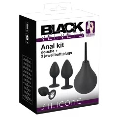 Black Velvet - analni čepić set (4 dela) - crni