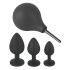 Black Velvet - analni čepić set (4 dela) - crni