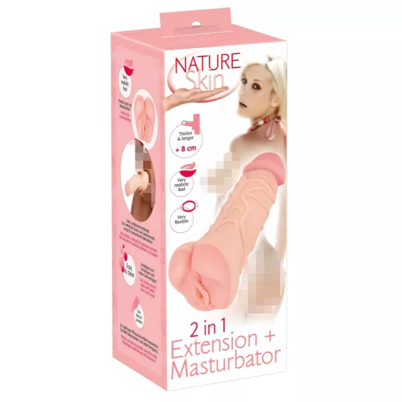 Nature Skin - 2 u 1 veštačka vagina i navlaka za penis (prirodna)