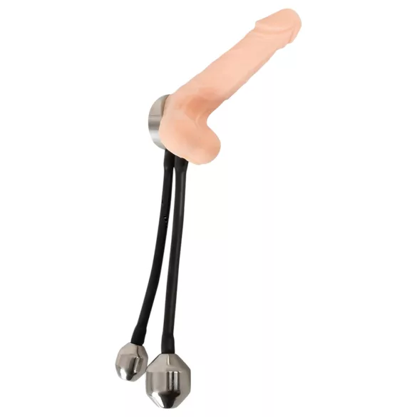 You2Toys Heavy Gear - prsten za penis sa težinom za anal (crna)