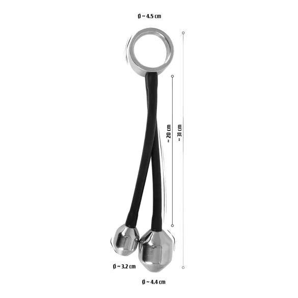 You2Toys Heavy Gear - prsten za penis sa težinom za anal (crna)