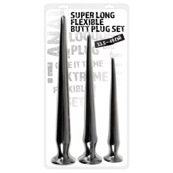 You2Toys - ekstra dugačak analni plug set (3 dela) - crna