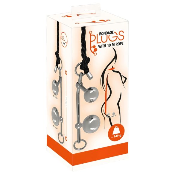 You2Toys Bondage analni čep (149g) + BDSM konopac (10m)