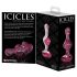 Icicles No. 75 - stakleni analni čep u obliku srca (roze)