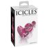 Icicles No. 75 - stakleni analni čep u obliku srca (roze)