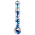 Icicles No. 08 - talasasti dvosmerni stakleni dildo (prozirno-plav)