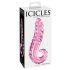 Icicles No. 24 - rebrasti dildo od stakla sa jezikom (roze)