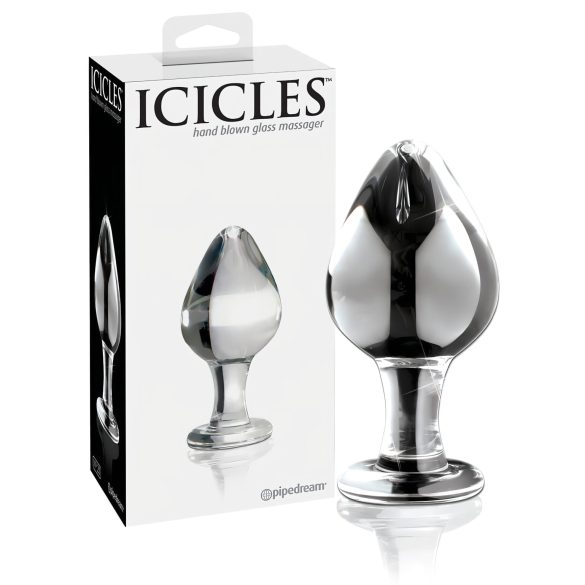 Icicles No. 25 - stakleni analni čep u obliku konusa (prozirni)