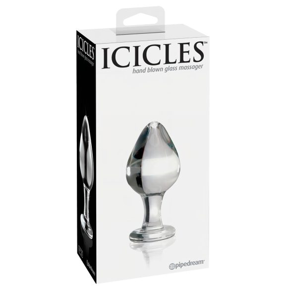 Icicles No. 25 - stakleni analni čep u obliku konusa (prozirni)