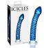 Icicles No. 29 - spiralno stakleno dildo za penis (plavo)