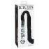 Icicles No. 38 - kožni bič i stakleni dildo (prozirno-crni)