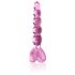 Prstenasti stakleni dildo sa srcima br. 43 (roze)