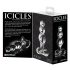 Icicles No. 47 - trostruka staklena analna igračka sa perlicama (prozirna)
