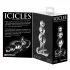 Icicles No. 47 - trostruka staklena analna igračka sa perlicama (prozirna)
