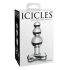 Icicles No. 47 - trostruka staklena analna igračka sa perlicama (prozirna)