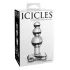 Icicles No. 47 - trostruka staklena analna igračka sa perlicama (prozirna)