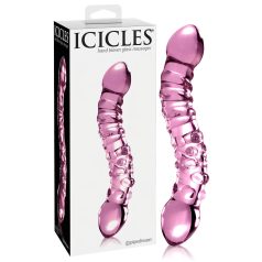 Icicles No. 55 - Stakleni G-tačka dildo sa dva kraja (roze)