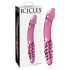 Icicles No. 57 - dvostrani stakleni dildo u obliku penisa (ružičasti)