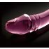 Icicles No. 57 - dvostrani stakleni dildo u obliku penisa (ružičasti)