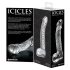 Icicles No. 61 - stakleni dildo sa testisima, u obliku penisa (prozirni)