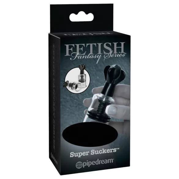 Fetish Super Suckers - pumpe za bradavice (crno-providno)