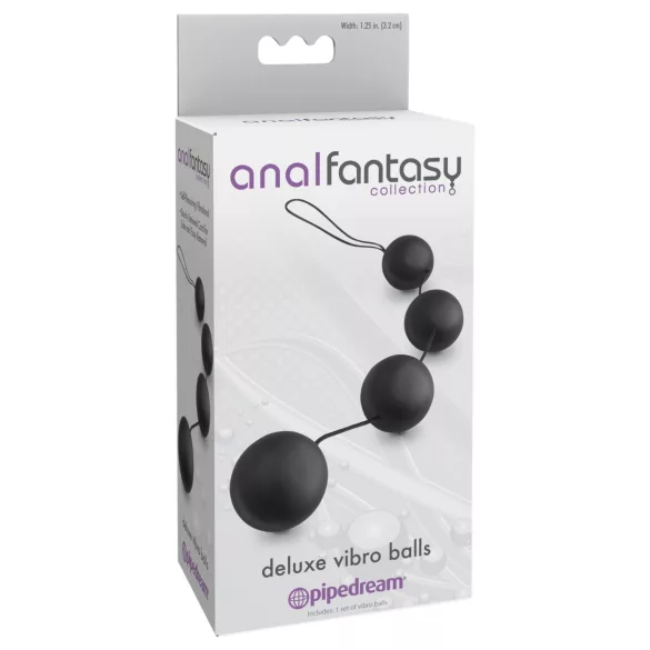 Anal Fantasy - analne perle sa unutrašnjim kuglicama (crne)