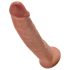 King Cock 9 - realistični dildo sa vakuumskom bazom (23cm) - tamno prirodna boja