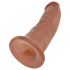 King Cock 9 - realistični dildo sa vakuumskom bazom (23cm) - tamno prirodna boja