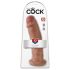 King Cock 10 - veliki dildo sa vakuum postoljem (25cm) - tamna prirodna boja