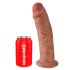 King Cock 10 - veliki dildo sa vakuum postoljem (25cm) - tamna prirodna boja