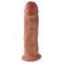 King Cock 10 - veliki dildo sa vakuum postoljem (25cm) - tamna prirodna boja