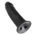 King Cock 10 - dildo sa vakuum bazom (25cm) - crna