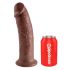 King Cock 10 - veliki dildo sa vakumskim postoljem (25cm) - smeđa