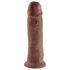 King Cock 10 - veliki dildo sa vakumskim postoljem (25cm) - smeđa