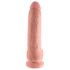 King Cock 9 - veliki dildo sa testisima i vakuum postoljem (23 cm) - prirodna boja