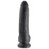 King Cock 9 - crni dildo sa testisima i vakumom (23cm)
