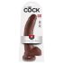 King Cock 9 - veliki dildo sa vakumom i testisima (23 cm) - braon