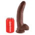 King Cock 9 - veliki dildo sa vakumom i testisima (23 cm) - braon