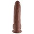 King Cock 9 - veliki dildo sa vakumom i testisima (23 cm) - braon